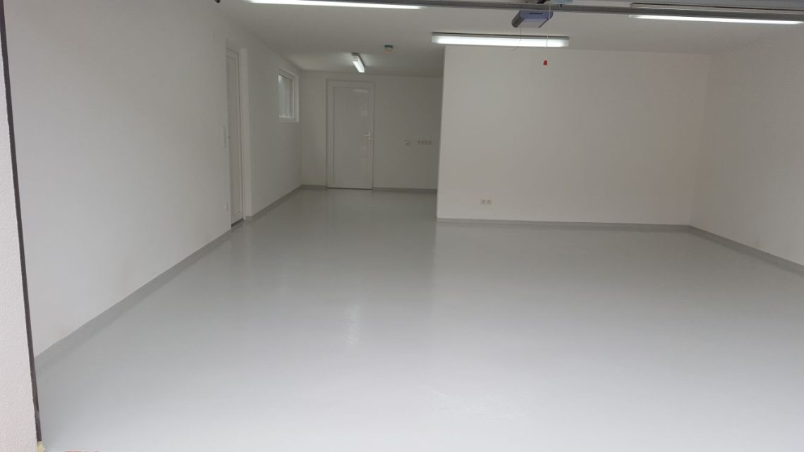 Newly coated floor